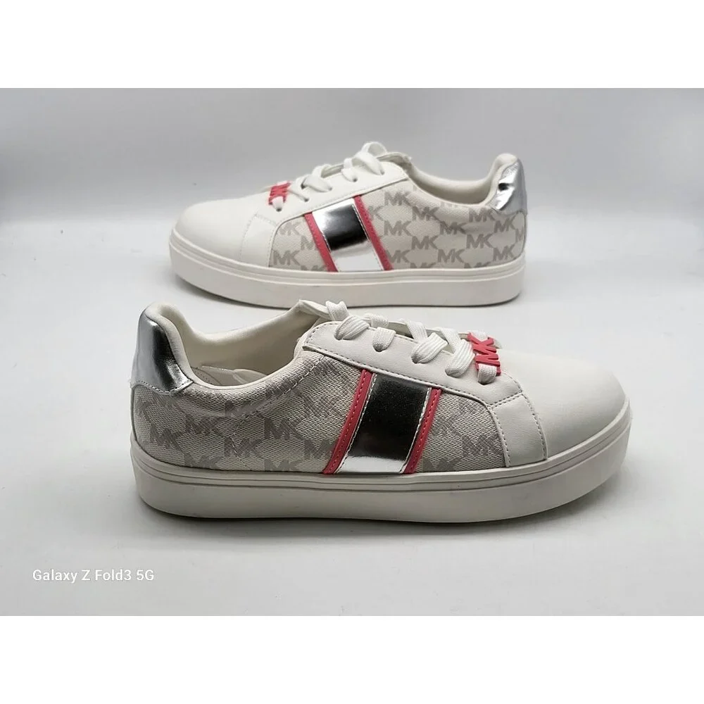 Michael‎ Kors Poppy Embellished Logo Stripe  Womens Sneakers Shoes Size 5 - Picture 4 of 9